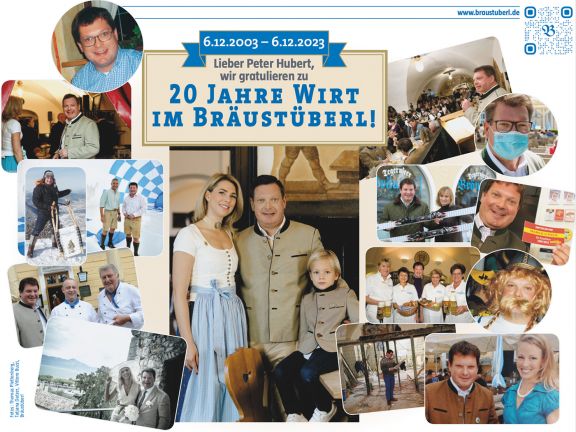 Collage Peter Hubert Wirt 20 Jahre Bräustüberl