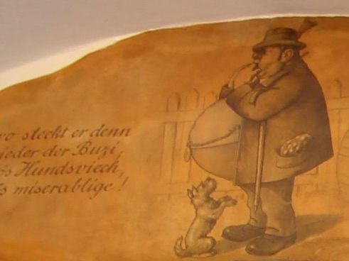Zeichnung Herr und Hund – der Buzi entsteht